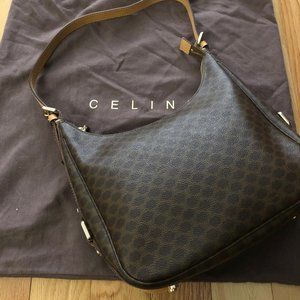 Celine Vintage Monogram Hobo canvas shoulder bag